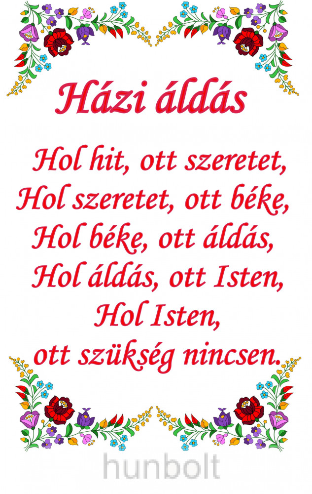 Image of Falra akasztható üveglapos kalocsai mintás házi áldás 21X30 cm