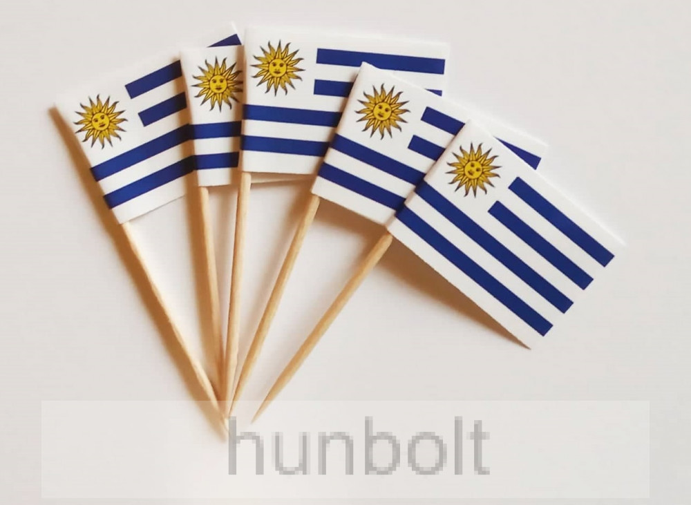 Image of Urugvay szendvicszászló, fogpiszkálós ételzászló, steakzászló (100 db/csomag)