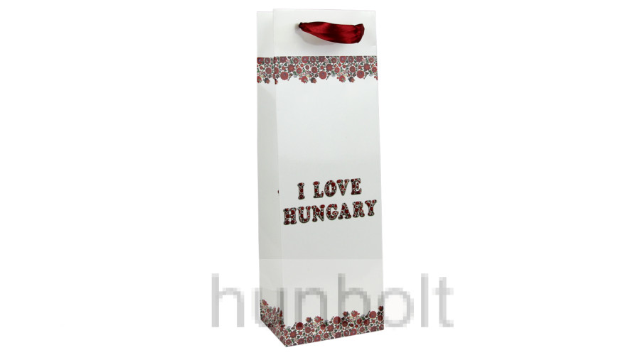 Image of Matyó virágos I LOVE HUNGARY italos, ajándék tasak