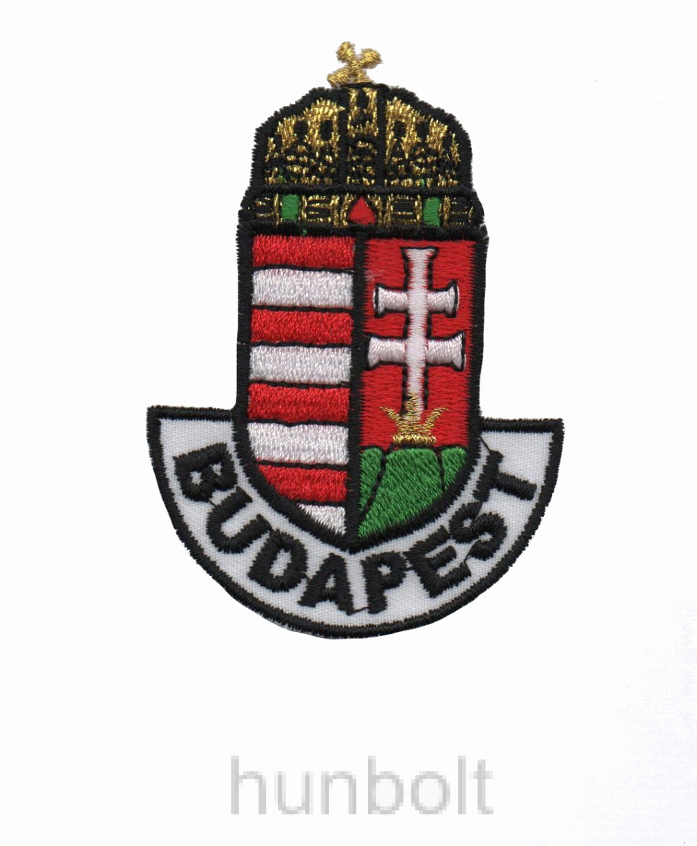 Image of Felvasalható hímzett címer matrica Budapest felirattal
