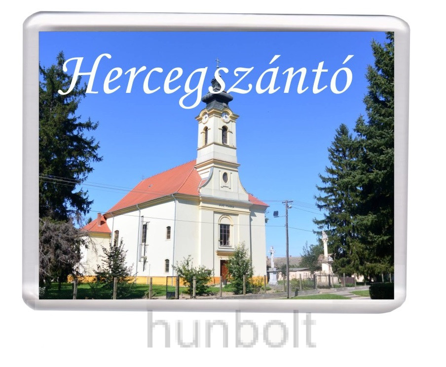 Image of Hercegszántó Boldogságos Szűz Mária mennybevétele templom hűtőmágnes (műanyag keretes)