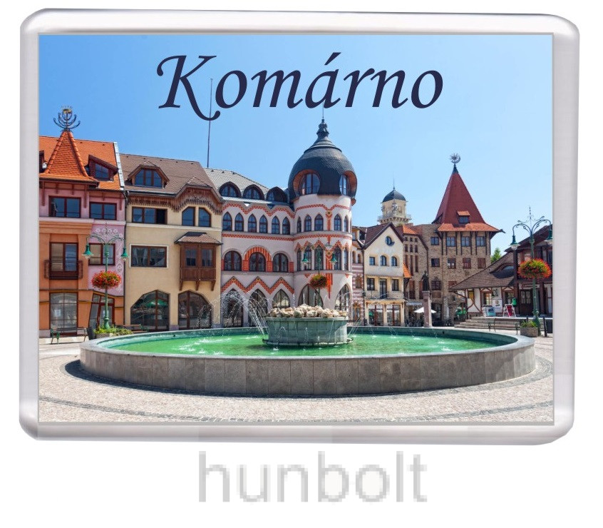 Image of Komárno - Európa-udvar, Szökőkút hűtőmágnes (műanyag keretes)