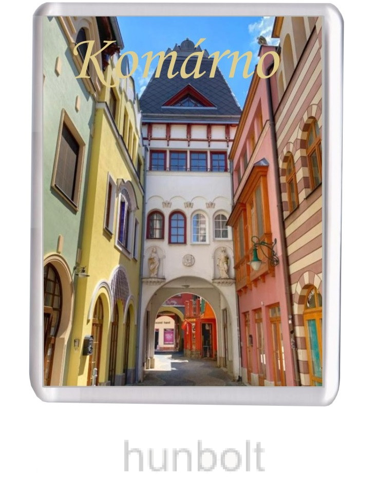 Image of Komárno - Európa-udvar, Utcakép hűtőmágnes (műanyag keretes)