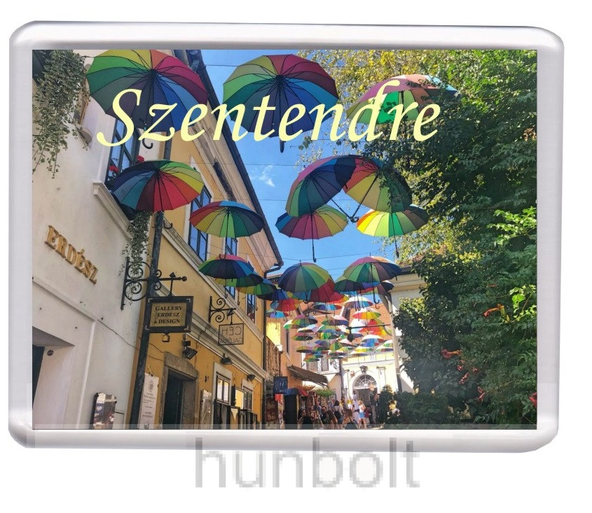 Image of Szentendre- Színes esernyők hűtőmágnes (műanyag keretes)