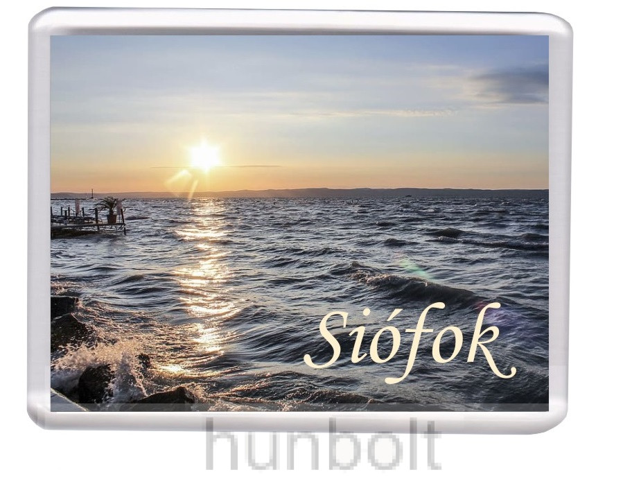 Image of Siófok -Naplemente Balatonon hűtőmágnes (műanyag keretes)