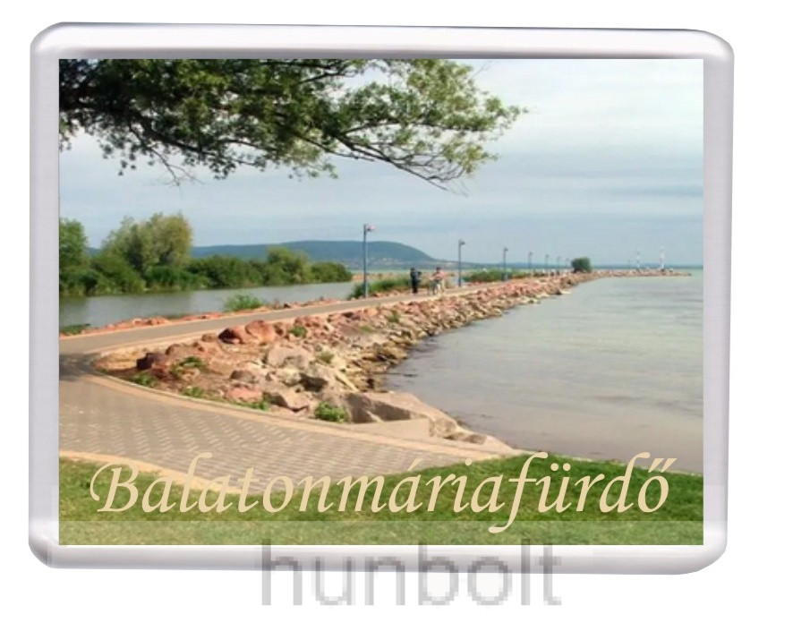 Image of Balatonmáriafürdő - Balaton, Balaton-part hűtőmágnes (műanyag keretes)