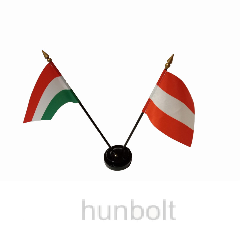 Image of Nemzeti és Ausztria zászlók asztali tartóval