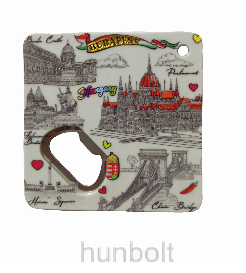 Image of Budapest porcelán sörbontó, alátét hütőmágnes