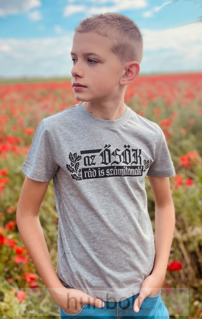 Image of Az ősök rád is számítanak, szürke gyerekpóló