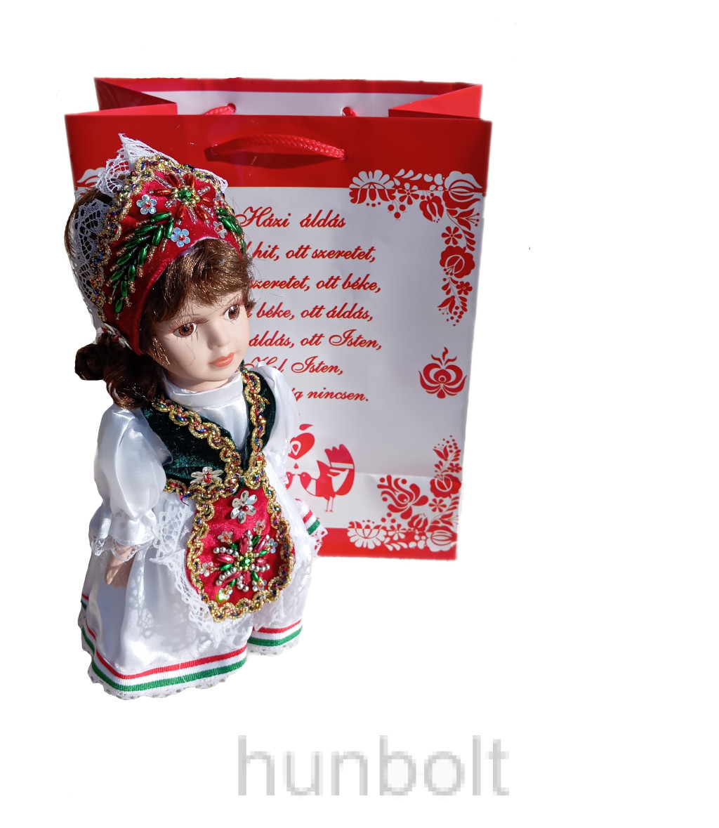 Image of Házi áldás dísztasak barna kerámia babával