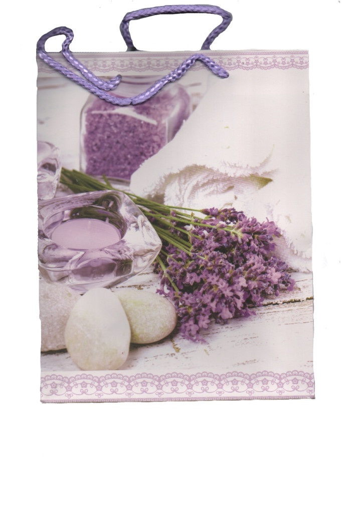 Image of Levendula kövekkel dísztasak álló 23x18 cm