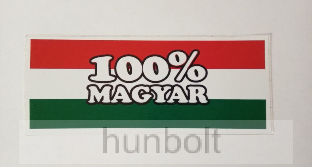 Image of 100% Magyar (6,5x16 cm) autós matrica