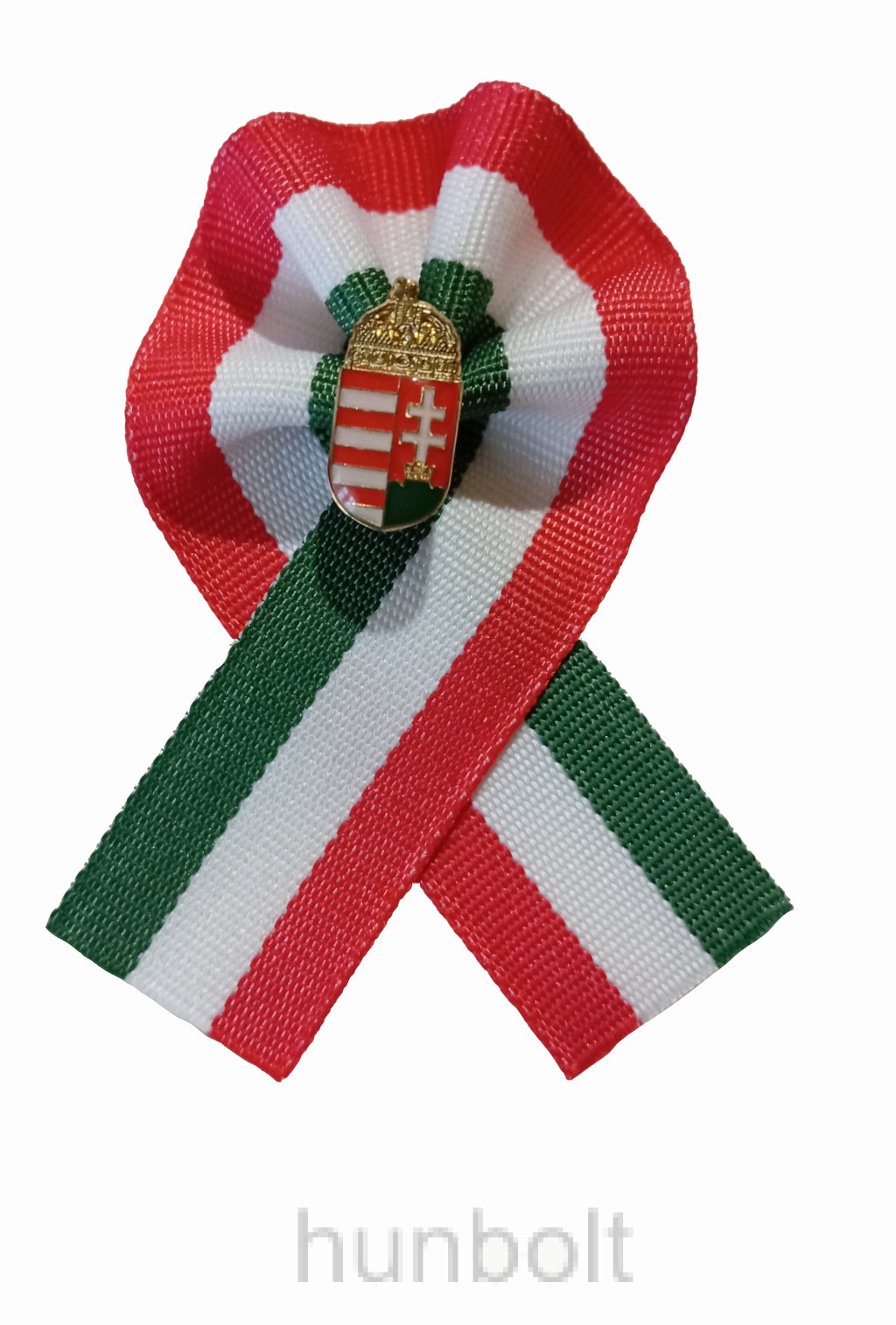 Image of Egyszerű címeres kokárda (5x5 cm), 15 mm-es jelvénnyel