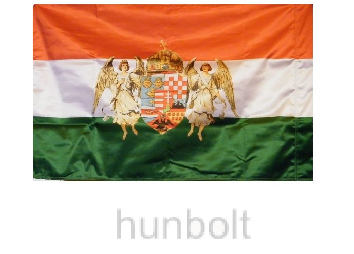 Image of Kétoldalas nemzeti színű barna angyalos zászló Poliészter anyagból (kültérre) 60x90 cm - Karabineres